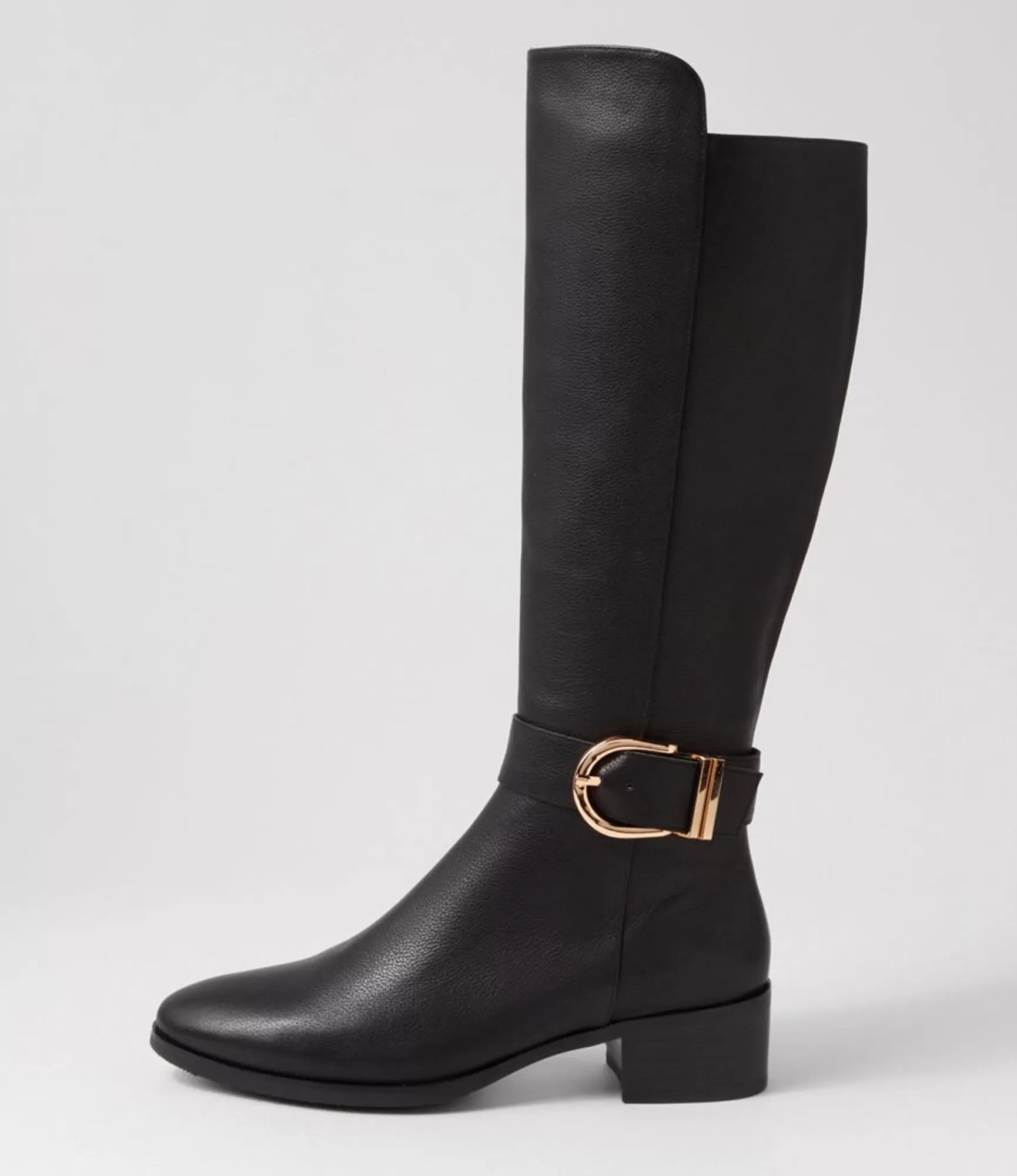 Hot Midas Shoes Tish Black Leather Knee High Boots