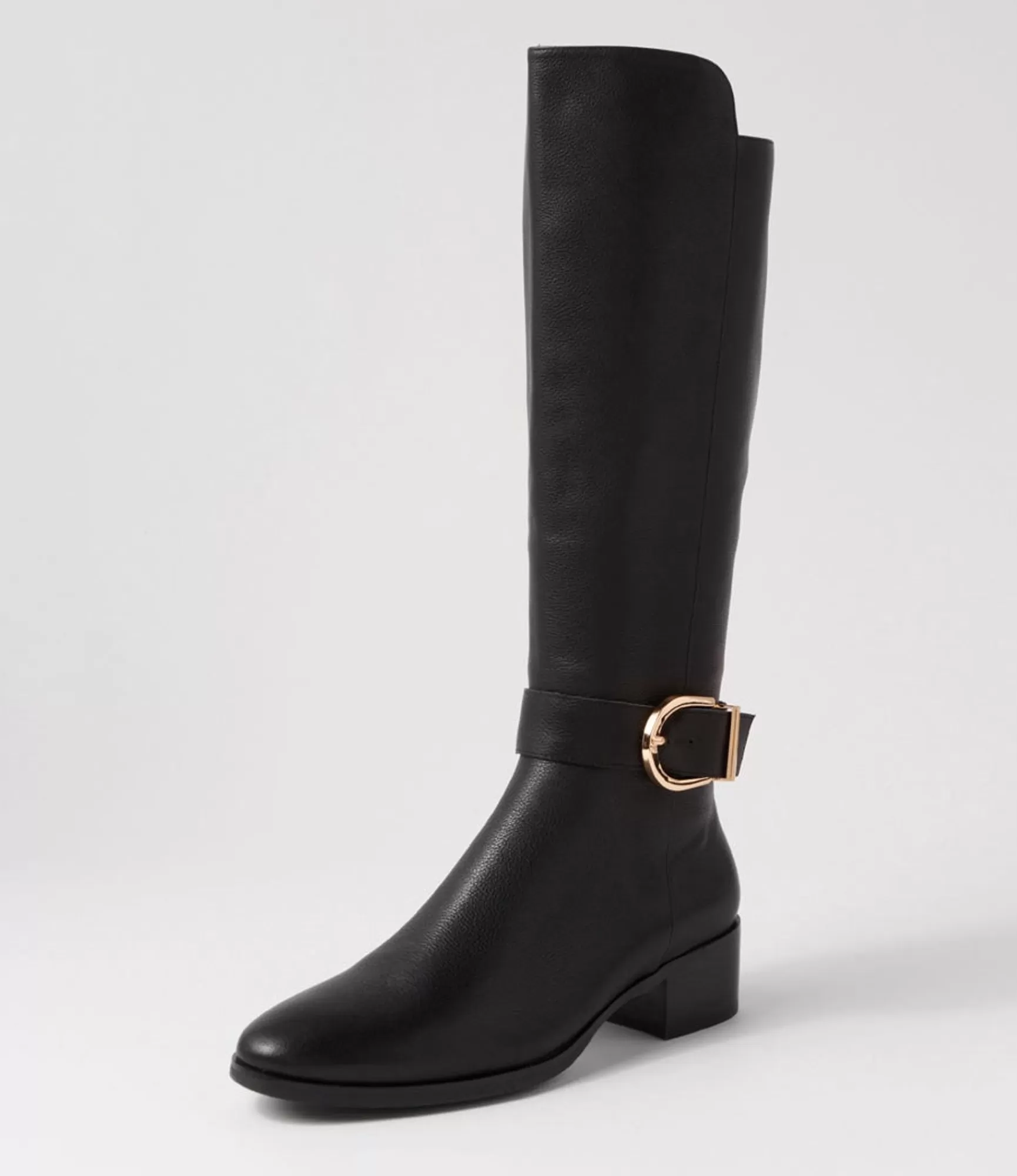 Hot Midas Shoes Tish Black Leather Knee High Boots