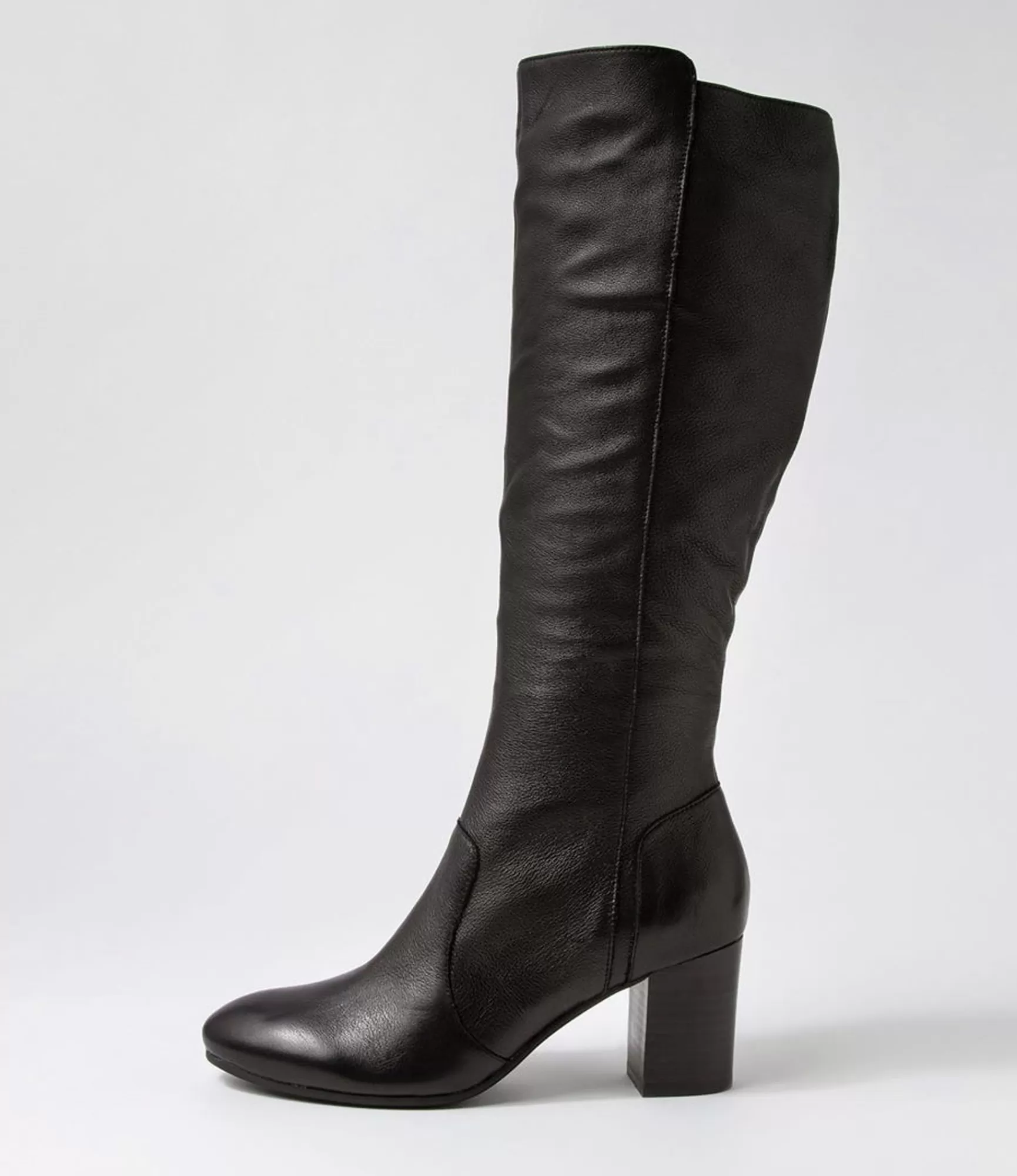 Fashion Midas Shoes Usay Black Leather Knee High Boots