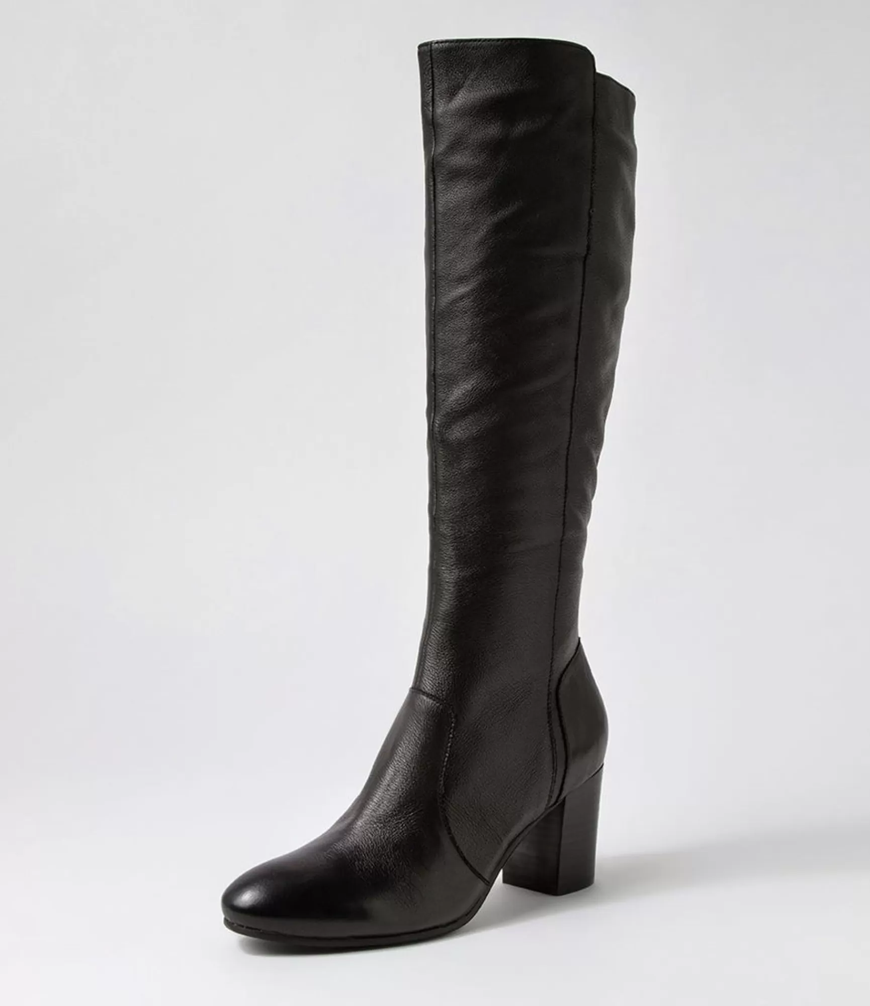 Fashion Midas Shoes Usay Black Leather Knee High Boots