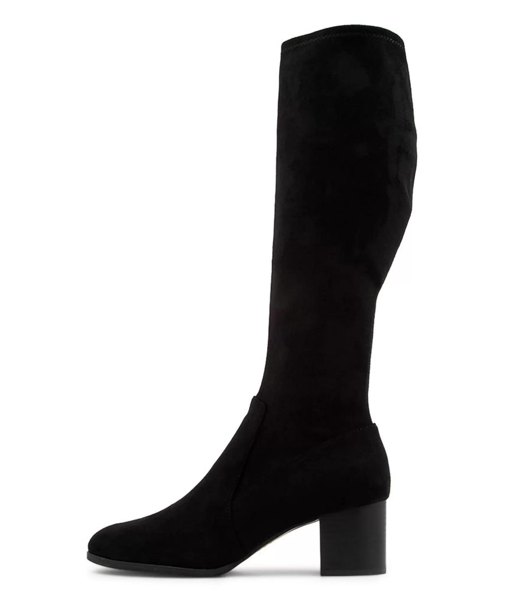 New Midas Shoes Varry Black Stretch Microsuede Long Boots