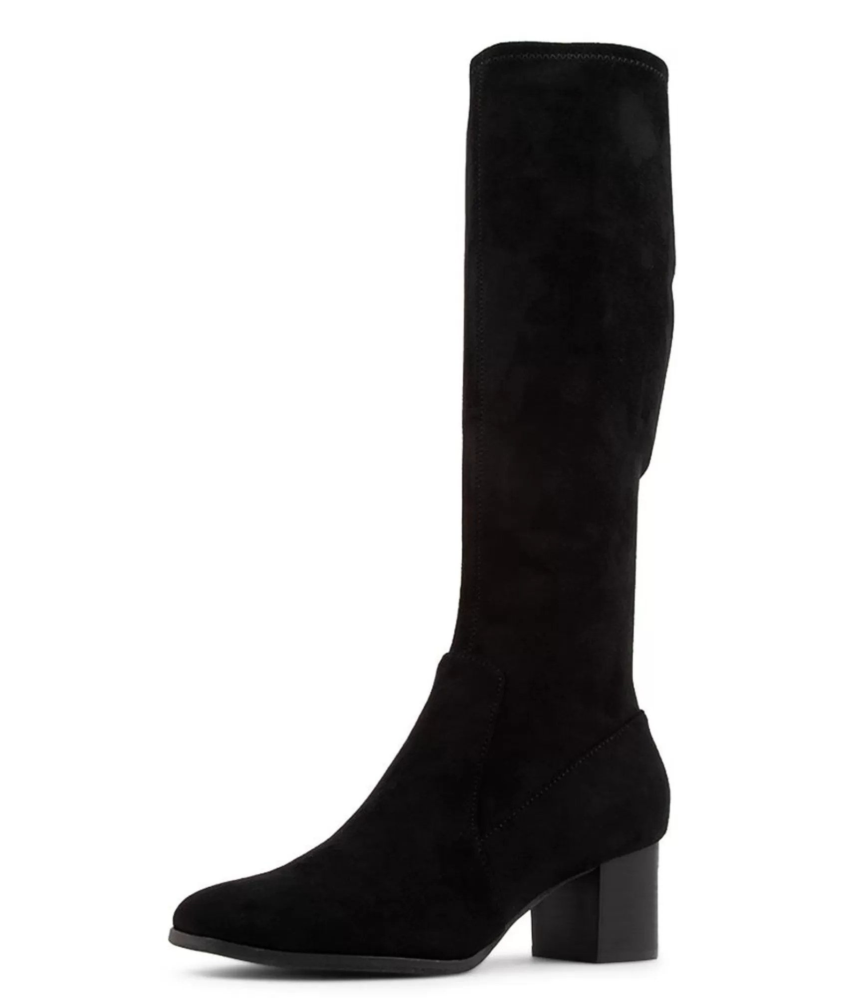 New Midas Shoes Varry Black Stretch Microsuede Long Boots