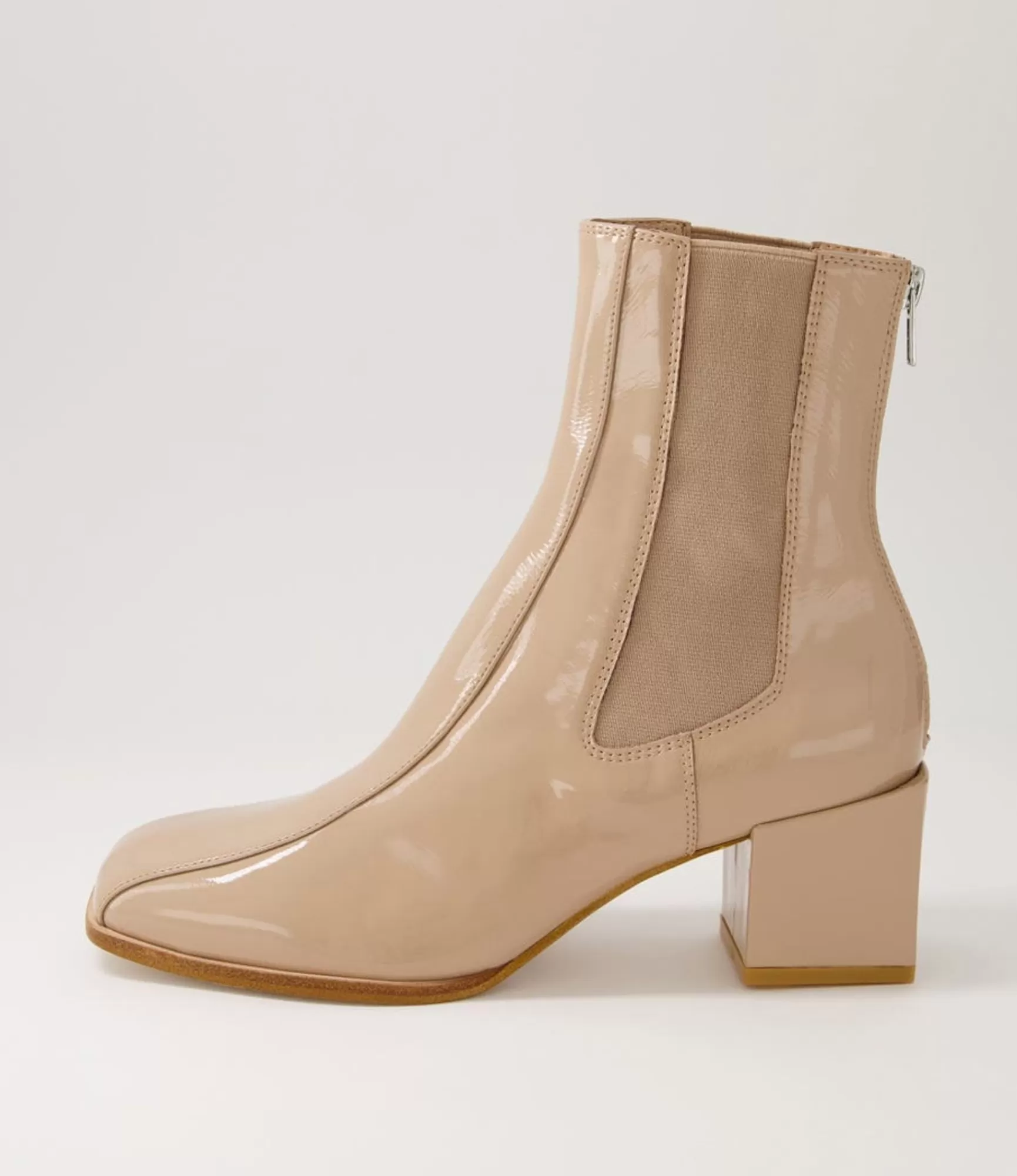 Hot Midas Shoes Winni Camel Patent Leather Chelsea Boots