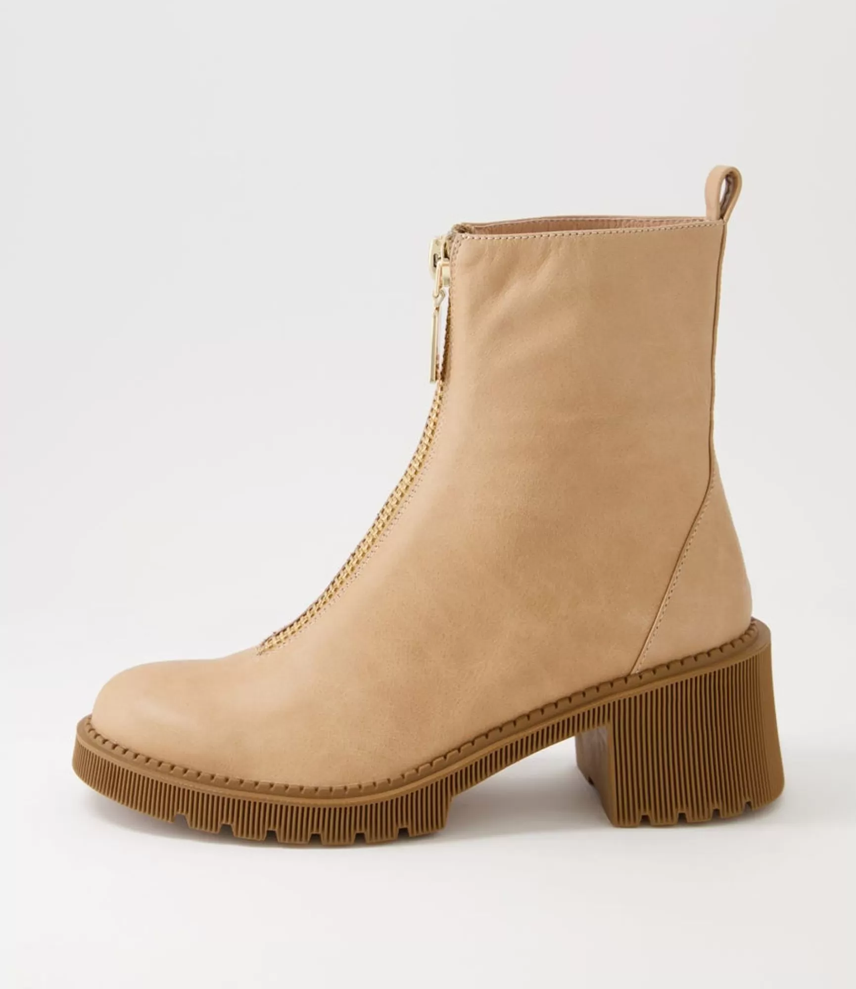 Online Midas Shoes Zandro Cappuccino Leather Lace Up Boots