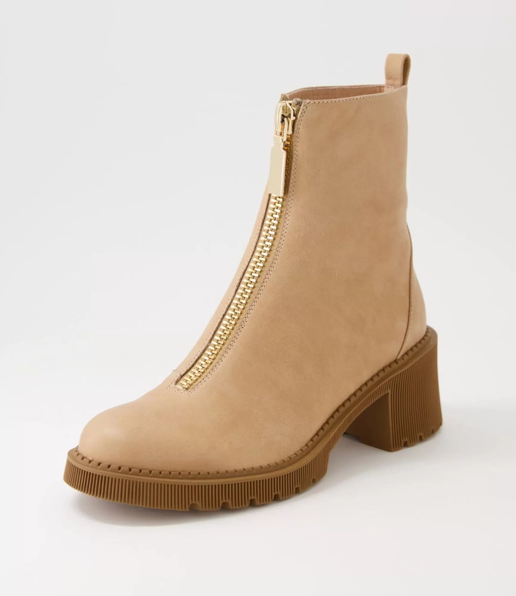 Online Midas Shoes Zandro Cappuccino Leather Lace Up Boots